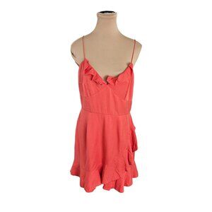 NBD Light Coral Pink Spaghetti Strap Mini Dress Sz L